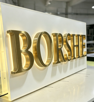 Lettres 3D LED lumineuses personnalisées, éclairées par l'avant, en acrylique rétroéclairé, en acier inoxydable, pour enseignes de logo d'entreprise, devantures de magasins, voitures, IP65