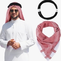 Ghutra Keffiyeh Arabe Personnalisé avec Bandeau Agal – Foulard Traditionnel Saoudien pour Hommes – Idéal pour Cosplay, Fêtes et Vente en Gros