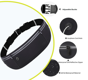 Riñonera Impermeable de Nailon con Logotipo Personalizado, MOQ Bajo, para Mujer, Bolsas Deportivas para Exteriores con Orificio para Auriculares, Accesorios para Correr para Adultos - Product Image 3