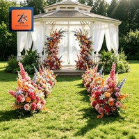 Rangée de fleurs artificielles en soie réalistes ZIKE FLOWER pour décoration de scène de mariage occidentale – Qualité supérieure et économique pour la vente en gros