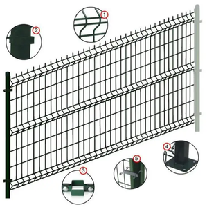 Clôture de jardin décorative en <span class=keywords><strong>métal</strong></span> 3D en V 50x200mm <span class=keywords><strong>Panneau</strong></span> de clôture en treillis soudé 3D enduit de PVC - Product Image 2