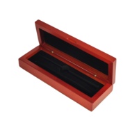 Boîte à stylos en bois rouge brillant en gros avec doublure en EVA noire, étui de rangement de luxe pour stylos avec logo personnalisé pour cadeaux d'entreprise