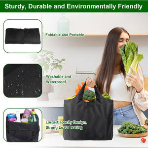 Sac de transport pliable personnalisé, léger, réutilisable, en polyester, écologique, pour le rangement, les courses, les voyages, les courses d'épicerie - Product Image 3