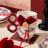 Cadeau de mariage, ensemble de vaisselle en céramique européenne vintage de luxe pour mariage, pendaison de crémaillère, bol, baguettes, plat, boîte cadeau pour la maison