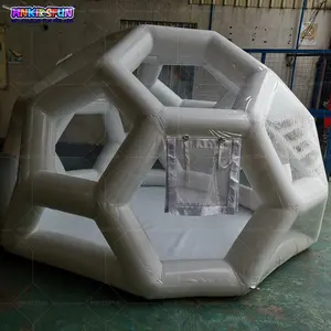डोम लॉज इन्फ्लैटेबल बबल फुटबॉल टेंट फ्रेम पारदर्शी बड़े गुब्बारे के साथ शानदार वाटरप्रूफ आउटडोर डिजिटल प्रिंटिंग