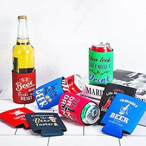 Divertida Funda Enfriadora <span class=keywords><strong>de</strong></span> Latas <span class=keywords><strong>de</strong></span> Cerveza, Duradera, Ecológica, Impermeable, <span class=keywords><strong>de</strong></span> Neopreno Aislante con Cierre <span class=keywords><strong>de</strong></span> Cremallera y Frases Humorísticas - Product Image 3