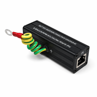 Protector Contra Sobretensiones Ethernet PoE T2 SPD 48V CAT6 RJ45 10/100/1000Mbps 5kA 35mm Riel DIN para Sistema de Gabinete de Red de Control de Acceso