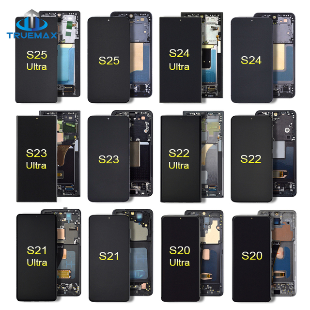 Ecran pantalla para layar for samsung galaxy s20 s21 s22 s23 s24 s25 ultra 5g plus fe oled amoled lcd screen replacement frame