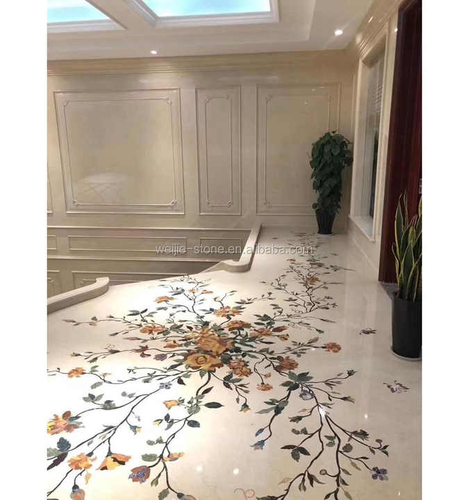Customize Natural Marble Waterjet Inlay Tiles Project