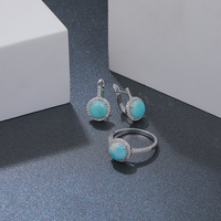 925 argent Larimar ensembles de bijoux fins cerceaux boucle sans couture enchantement pendentif couches profondeur captive compétence experte chaque forme