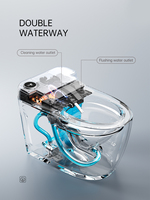 WC intelligent monobloc sans réservoir avec bidet intégré pour la maison, la salle de bain et l'hôtel, avec lavage à l'eau chaude, siège chauffant et séchage à l'air