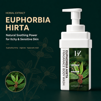 Euphorbia Hirta Sabun Mandi Melembapkan dan Menutrisi, Gel Mandi Menenangkan Anti Gatal, Pembersih Asam Amino Lembut, Melembapkan Kulit