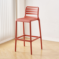 Tabouret de bar en plastique multicolore avec dossier, empilable, chaise haute pour la maison, la cuisine, le restaurant, le café, le bar