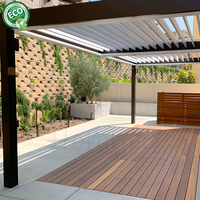 Foshan Hommie 3x6m aluminium Pergola Gazebo bioclimatique persiennes lattes métalliques auvent de pont