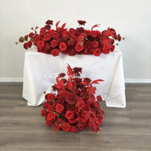 Fournitures de décoration de mariage en gros de haute qualité ensemble de décoration de fleurs de fond de rose rouge chaud pour mariage - Product Image 1