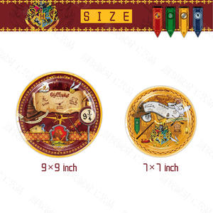 Assiettes et serviettes magiques de sorcier, fournitures de fête, garçons, filles, sorcière, sorcier, école de magie, joyeux <span class=keywords><strong>anniversaire</strong></span>, ensemble de vaisselle, décorations de table - Product Image 3