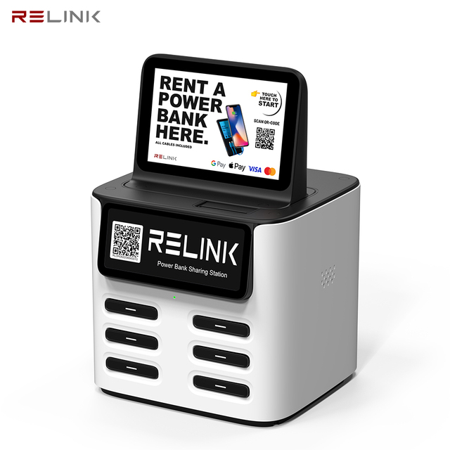 Relink Brand Power Bank Kiosk and Shared Charging Station with Docking Station Vending for Phone Rental Business