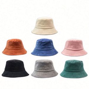 Chapeaux en velours côtelé de couleur unie pour femmes et hommes, style vintage, chapeaux de pêcheur, bob en velours côtelé pour femmes, vente en gros - Product Image 1
