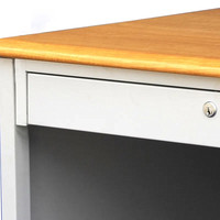 Table de bureau à domicile moderne avec dessus en bois et bureau de direction en acier et métal Mobilier d'ordinateur