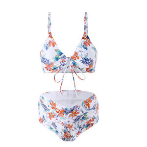 Nuevo Bikini Floral Sexy de Estilo Europeo Americano 2026, Traje de Baño de Dos Piezas Moldeador, Talla Grande para Mujer, Conservador, para Maternidad - Product Image 5