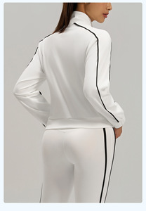 Chaqueta Cárdigan Holgada, Estilo Informal, para Primavera y Otoño, con Contraste de Color, Alta Elasticidad, Transpirable, Deportiva, para Mujer - Product Image 5