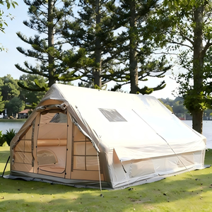 Tente de camping gonflable légère <span class=keywords><strong>TUKI</strong></span> 12m² à deux chambres, double couche, beige, en tissu Oxford imperméable, luxe, vente en gros - Product Image 1