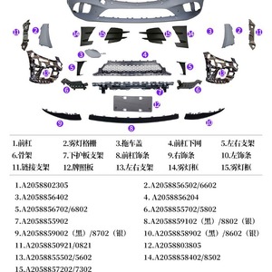 Conjunto de Parachoques Delantero para Mercedes-Benz Clase C W205 A2058802305, Pieza de Repuesto Nueva - Product Image 3