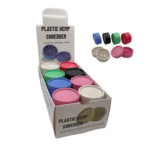 Fabricantes Duas Camadas Colorido Manual Herb Grinder Biodegradável 55MM Moedores De Plástico Fumar