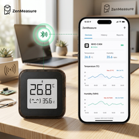 Enregistreur de données numérique sans fil ZenMeasure pour l'environnement, thermomètre hygromètre numérique à micro-énergie BLE avec affichage électronique, instruments de mesure de la température