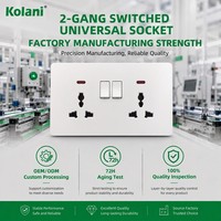 Kolani UK Enchufe de Pared Doble Universal con Interruptor e Indicador de Neón 13A 250V, Enchufe de Alimentación Controlado de Doble Puerto de PC Blanco