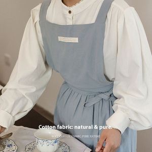 Hot Sale Custom Logo 100% Cotton Soft Breathable Adjustable Waist Strap Women <b>Kitchen</b> <b>Apron</b> with Pockets - Product Image 2