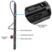 GWGJ 380V 415V 63A RJ45 3 phases avec compteur C13/C14 IP 240V PDU intelligent haute puissance à 16 prises pour centre de données CE Rohs SAA