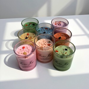 LANJO Whole Colorful Natural Soy Wax Handmade Scented <b>Candle</b> with Dried Flower and Crystals for Party and Home - Product Image 3