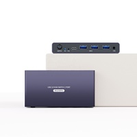 Commutateur KVM 2 ports HDMI et 4 USB 3.0 pour 1 moniteur et 2 PC, 4K 60Hz, avec fonctions de copie/extension/épissage et contrôleur à boutons