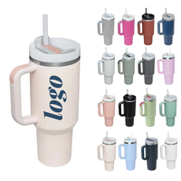 Offre Spéciale – Gobelet Isotherme 40oz avec Poignée, Couvercle et Paille – Tasse à Café en Acier Inoxydable pour Voyage