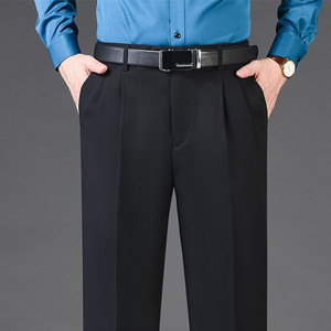 Automne et hiver épais Double plissé ample hommes pantalons taille haute sans fer décontracté affaires professionnel <span class=keywords><strong>pantalon</strong></span> - Product Image 2