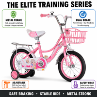Bicicleta Económica para Niños y Niñas de 14/16 Pulgadas con Horquilla de Acero y Pedales Rosados, Bicicletas Económicas para Niños