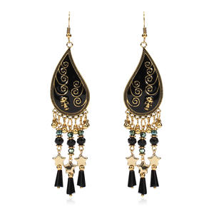 Pendientes de Halloween con diseño de calabaza, sombrero de bruja, calavera, murciélago y borlas, estilo candelabro, joyería de aleación chapada en oro para mujer, a la moda para fiestas - Product Image 6