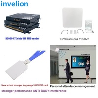 Lector fijo RFID Invelion RS232/TCP IP/USB UHF 300 etiquetas/seg largo alcance 30m RFID 4 puertos lector UHF para gestión de seguimiento de activos