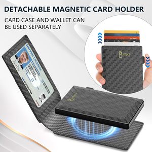 Carbon Fiber Texture <b>Wallet</b> With Multiple <b>Card</b> Slots Magnetic <b>Holder</b> <b>For</b> Men Black - Product Image 4