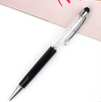 Mode beauté logo personnalisé promotionnel de haute qualité stylo à bille de cristal en métal avec stylet à écran tactile