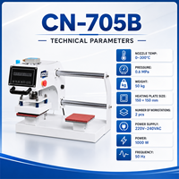 Presse à chaud pneumatique double station 150x150mm pour transfert et collage d'étiquettes d'entretien de vêtements CNCO CN-705B