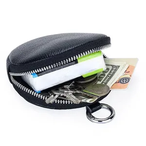 Porte-monnaie AndoBag pour femmes, en cuir de vache véritable, petits sacs ronds, mode simple, sac de rangement pour écouteurs, porte-cartes 201 - Product Image 5