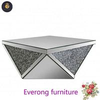 Meubles de table basse miroir en forme de diamant écrasé Offre Spéciale Table centrale miroir
