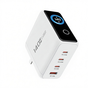Cargador de Pared <span class=keywords><strong>4</strong></span> en 1 con Pantalla LED Digital de 140W GaN, 1 USB, 2 Puertos Tipo C, Carga Rápida PD QC3.0 para Teléfono Móvil - Product Image 1