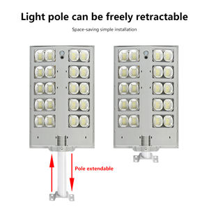 Todo en uno 600W 800W 1000W LED Luz de calle solar Sensor de movimiento Lámpara de seguridad para jardín al aire libre con poste retráctil - Product Image 3