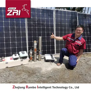ZRI Pompa Solar Air Permukaan Kepala Tinggi 4 Inci untuk Irigasi Pompa Air Tenaga Surya Dalam Rumah Set Dagang Pertanian