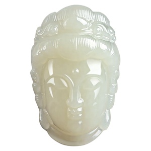 Collier en Jade naturel et pendentif en pierre naturelle, Statue de Guanyin <span class=keywords><strong>Quan</strong></span>, bijoux de bouddha, cadeau pour les amoureux - Product Image 1