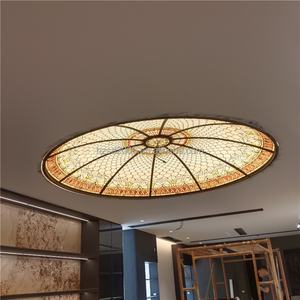 Dôme intérieur en verre Tiffany de style européen personnalisé avec cadre en fer pour la décoration d'éclairage domestique, hôtelier, commercial et de restaurant - Product Image 3
