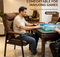 Chaise de mahjong à double coussin d'air ergonomique à dossier haut avec cadre en métal
